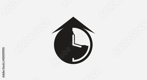 Abstract clock icon graphic representation of time and productivity