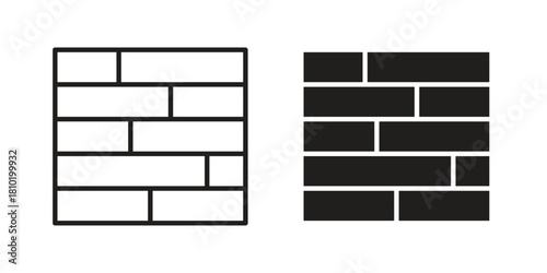 Jenga icon illustration, thin line vector, web design sign,