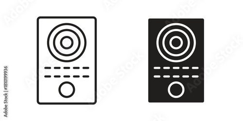 Intercom icon illustration, thin line vector, web design sign,