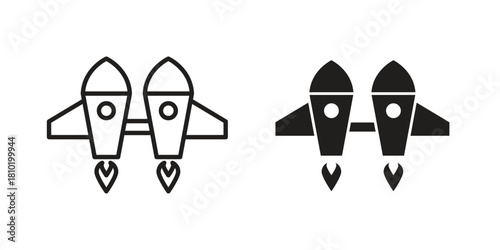 Jetpack icon illustration, thin line vector, web design sign,