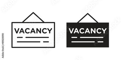 Job vacancy icon illustration, thin line vector, web design sign,