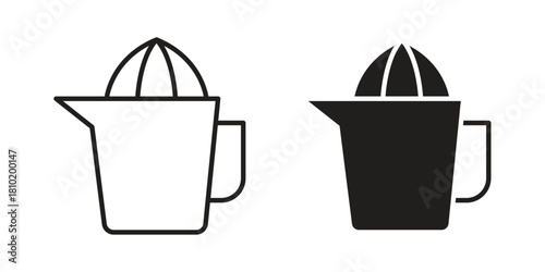 Juicer squeezer icon illustration, thin line vector, web design sign,