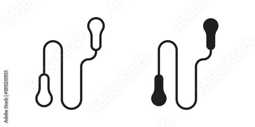 Jump rope icon illustration, thin line vector, web design sign,