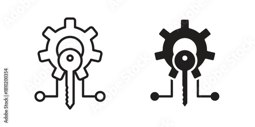 Key factor icon illustration, thin line vector, web design sign,