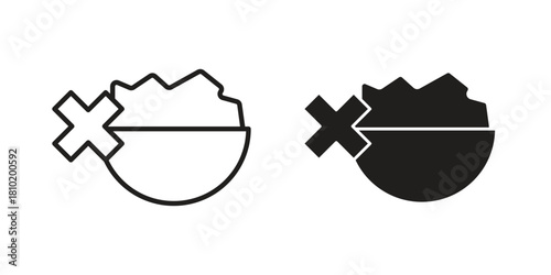 Lack of appsetite icon illustration, thin line vector, web design sign,