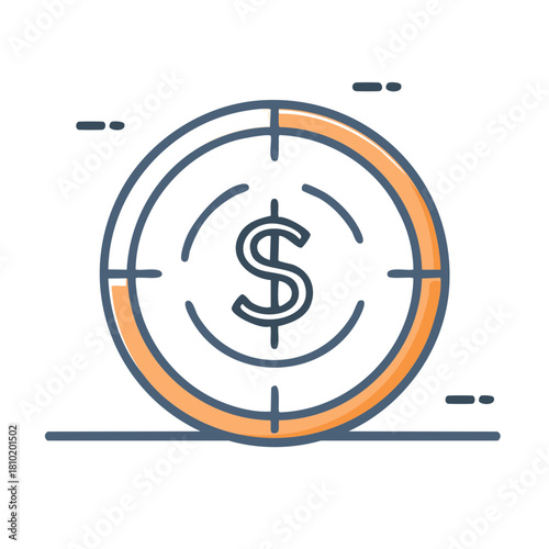Stylized Dollar Symbol in a Target Scope Illustration