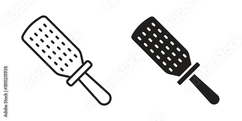 Microplane grater icon illustration, thin line vector, web design sign,