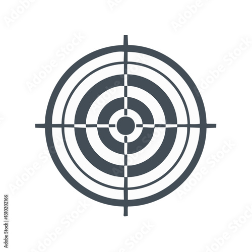 Target Crosshair Flat Icon Vector, Aim Symbol, Hunting, Focus, Achievement, Accuracy