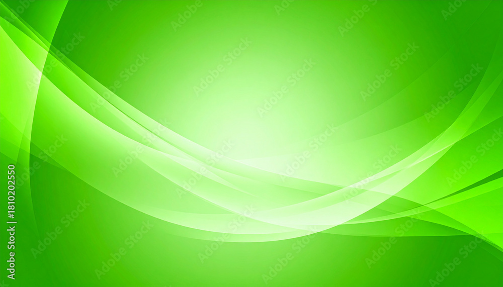 Fototapeta premium Magical green gradient waves glowing in harmony lower, illustration. AI