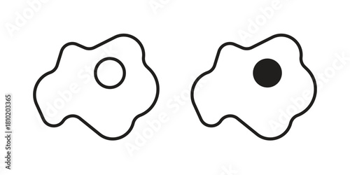 Omelet icon illustration, thin line vector, web design sign,