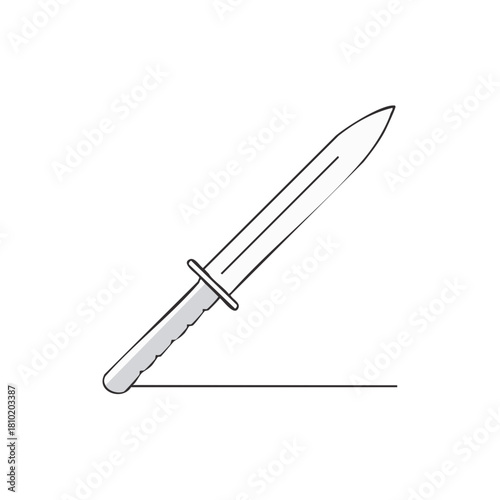 Ancient roman gladius short sword minimalist line art icon