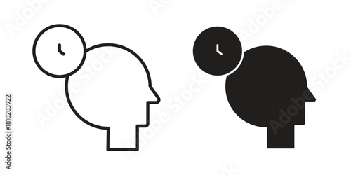 Patience icon illustration, thin line vector, web design sign,