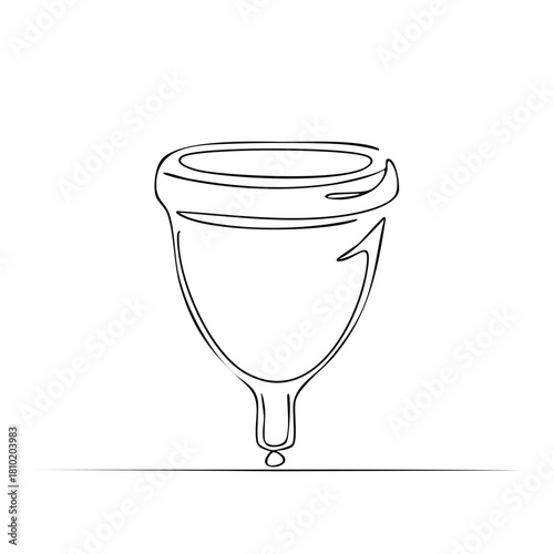 Continuous line drawing of a menstrual cup a modern sustainable feminine hygiene product illustration