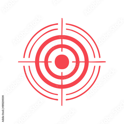 Red Target Aiming Precision Bullseye Accuracy Focus Design Illustration
