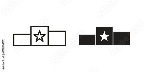 Podium icon illustration, thin line vector, web design sign,