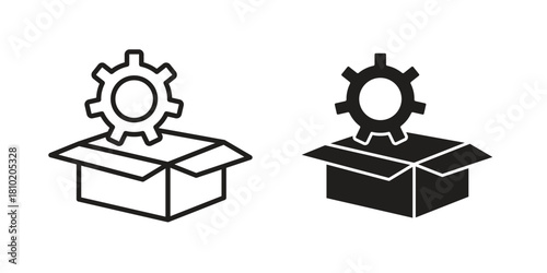 Product management icon illustration, thin line vector, web design sign,