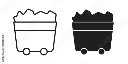 Raw material icon illustration, thin line vector, web design sign,