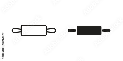 Rolling pin icon illustration, thin line vector, web design sign,