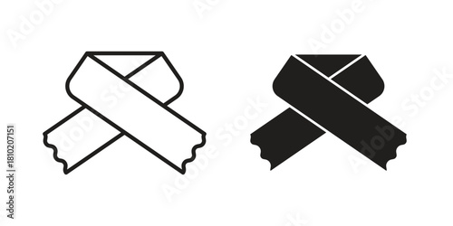 Scarf icon illustration, thin line vector, web design sign,