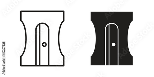 Sharpener icon illustration, thin line vector, web design sign,