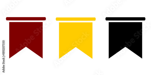 Simple Heraldic Banner Pennant Blank Flat Vector
