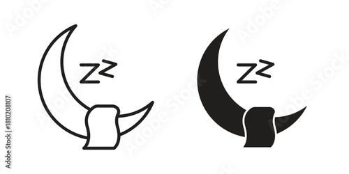Sleep icon illustration, thin line vector, web design sign,