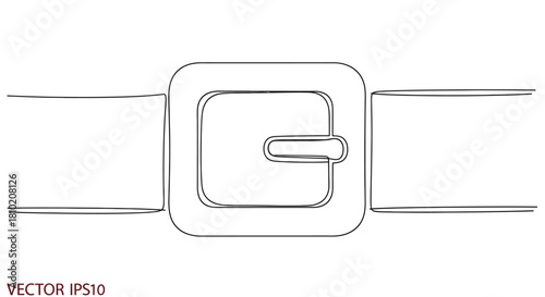 Simple vector illustration of a belt buckle design suitable for fashion projects