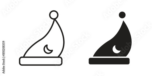 Sleeping Hat icon illustration, thin line vector, web design sign,