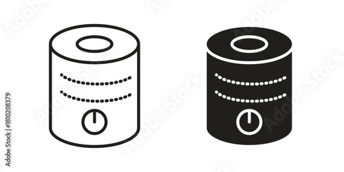 Smart speaker icon illustration, thin line vector, web design sign,