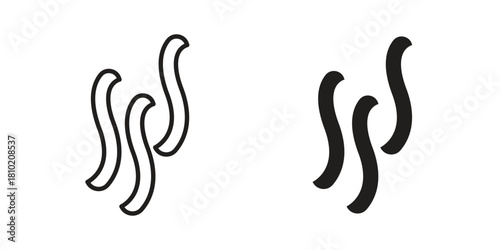 Smoke steam silhouette icon illustration, thin line vector, web design sign,