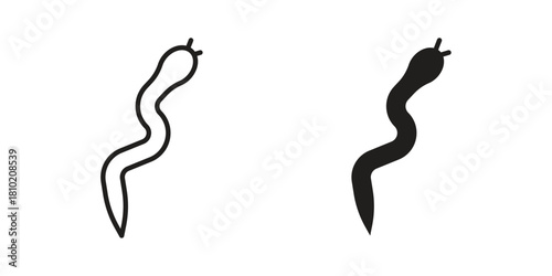 Snake icon illustration, thin line vector, web design sign,