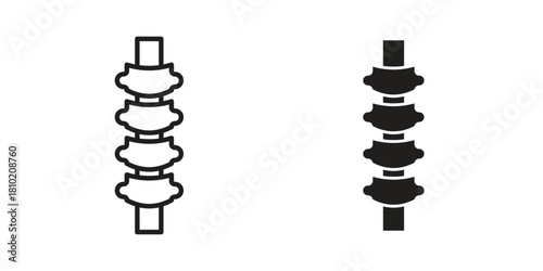 Spinal column icon illustration, thin line vector, web design sign,