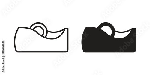 Tape dispenser icon illustration, thin line vector, web design sign,