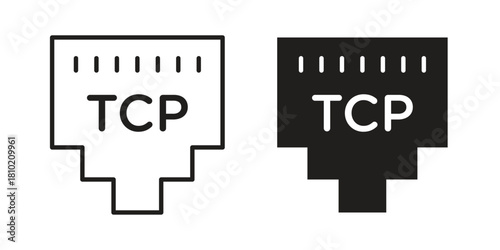 TCP icon illustration, thin line vector, web design sign,