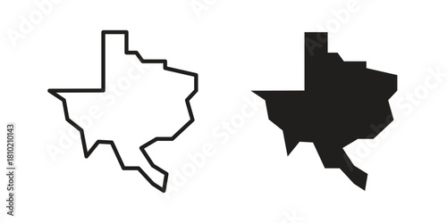 Texas icon illustration, thin line vector, web design sign,