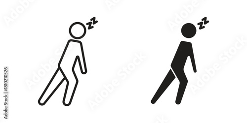 Tired icon illustration, thin line vector, web design sign,