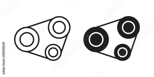 Timing belt icon illustration, thin line vector, web design sign,