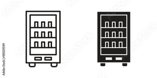 Vending machine icon illustration, thin line vector, web design sign,