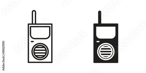 Walkie talkie icon illustration, thin line vector, web design sign,