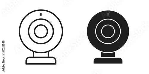 Web camera icon illustration, thin line vector, web design sign,