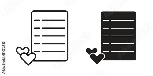 Wish list icon illustration, thin line vector, web design sign,