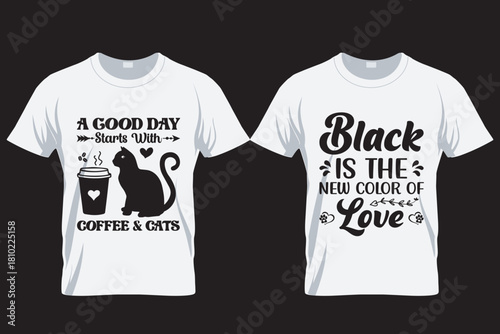 Cat SVG T Shirt Design Template , Cat silhouette T Shirt, sublimation printing file,  Cat lover t shirt, 30