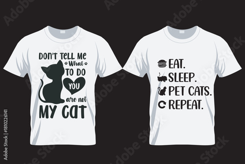 Cat SVG T Shirt Design Template , Cat silhouette T Shirt, sublimation printing file,  Cat lover t shirt, 23