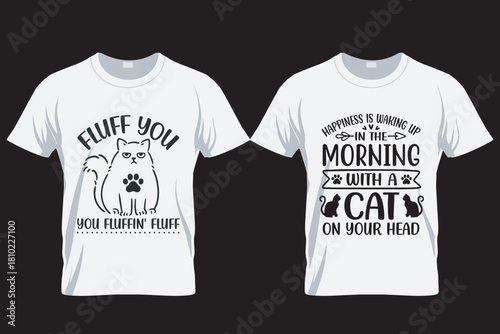 Cat SVG T Shirt Design Template , Cat silhouette T Shirt, sublimation printing file,  Cat lover t shirt, 20