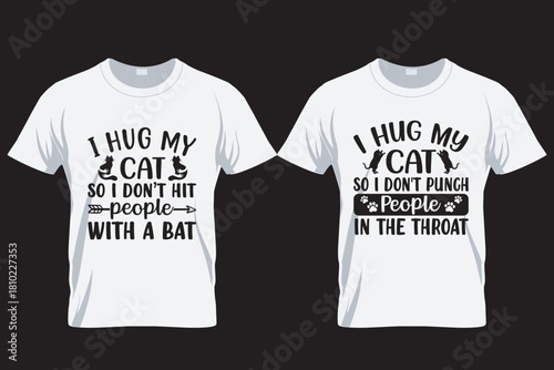 Cat SVG T Shirt Design Template , Cat silhouette T Shirt, sublimation printing file,  Cat lover t shirt, 17