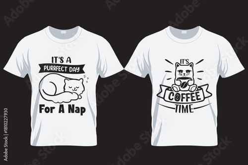 Cat SVG T Shirt Design Template , Cat silhouette T Shirt, sublimation printing file,  Cat lover t shirt, 6