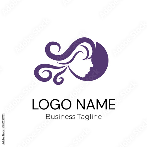 Logo Beauty Hair Salon Vector Design Template