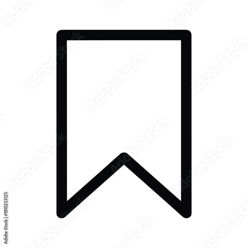 Simple black outline of a bookmark icon on a white background for saving or marking content