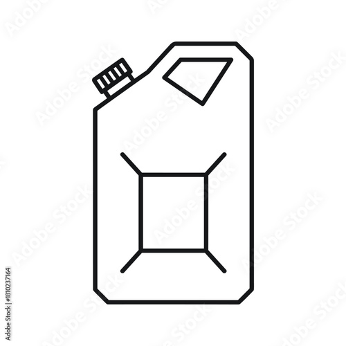 Simple outline icon of a classic jerrycan fuel container with a handle and cap