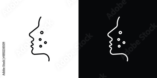 Acne icons pack. Set of black and white liner stroke symbols